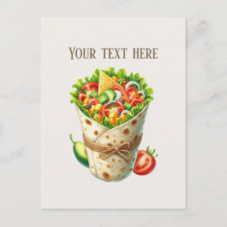 Fun sandwich wrap add message business name vykort