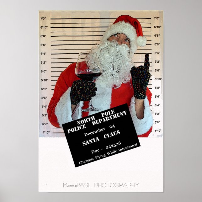 Fun Santa Claus In Police Department Poster! Poster (Framsidan)