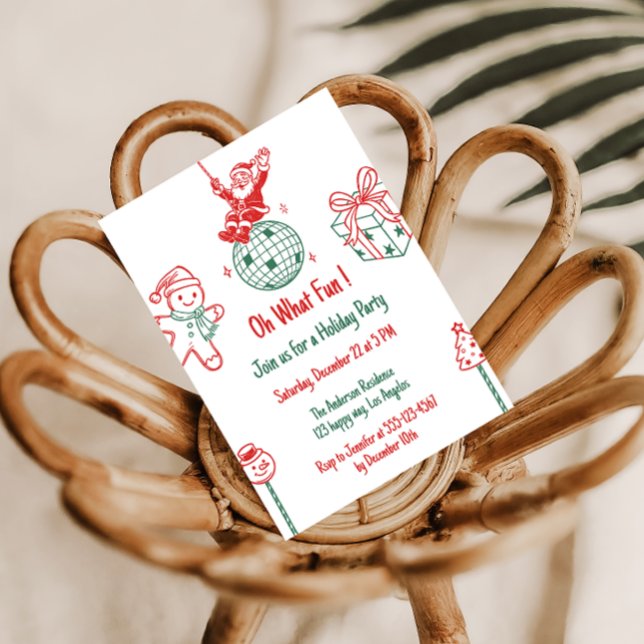 Fun Santa & Gingerbread Holiday Christmas Party Inbjudningar (Skapare uppladdad)