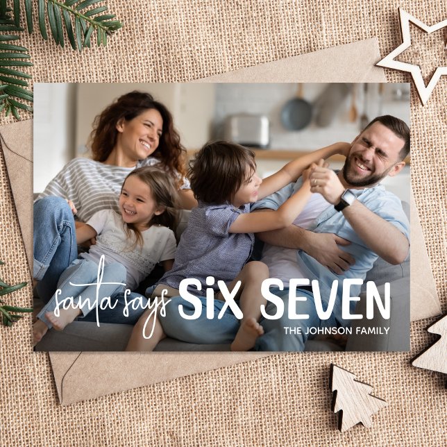Fun Santa Says 67 Photo Holiday Julkort (Skapare uppladdad)