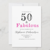 Fun Script Fifty and Fabulous 50th Birthday Party