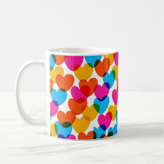 Fun seamless vintage love heart background in pret kaffemugg