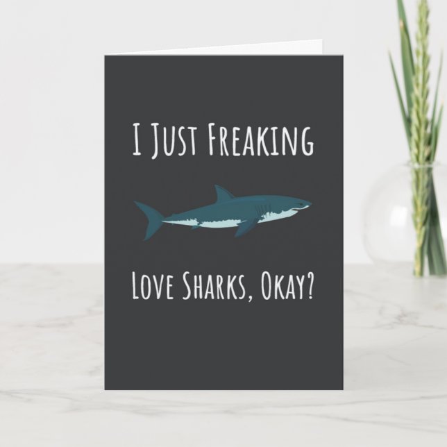 Fun Shark Cards Ocean Beach Sharkastic Funny Humor Kort (Framsida)