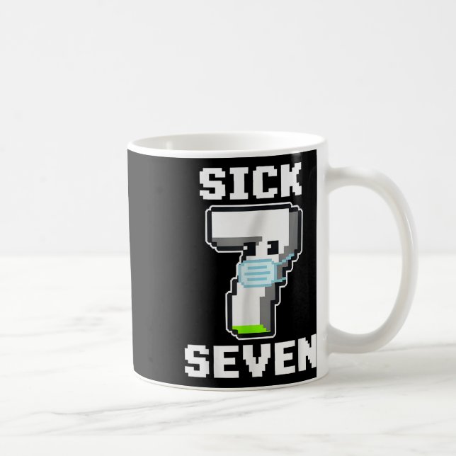 Fun Sick Seven Pixel Meme Halloween Costume Wordpl Kaffemugg (Höger)