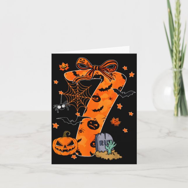 Fun Six Seven 6 7 Meme Design Couples Halloween  Kort (Framsida)