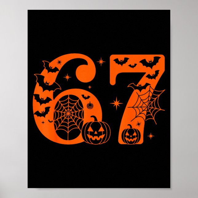 Fun Six Seven 6 7 Meme Design Couples Halloween  Poster (Framsidan)