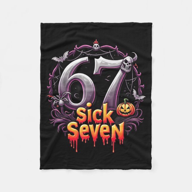 Fun Six Seven 6 7 Meme Design Fun Sick Seven Hallo Fleecefilt (Framsidan)