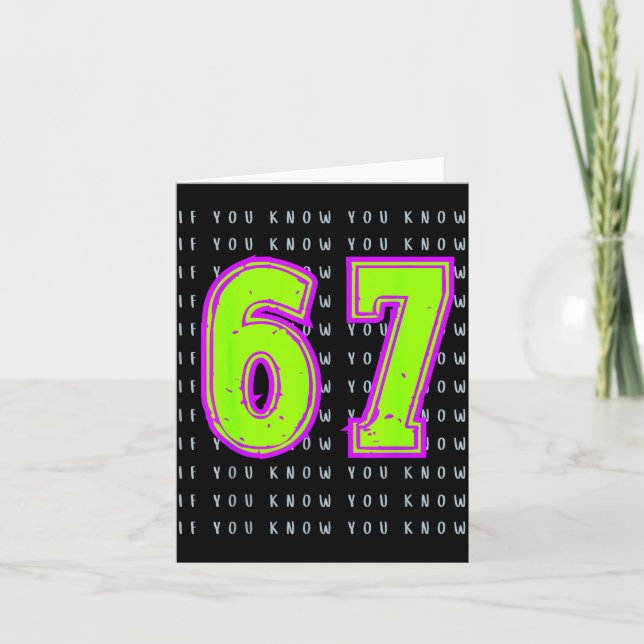 Fun Six Seven 6 7 Meme Design  Kort (Framsida)