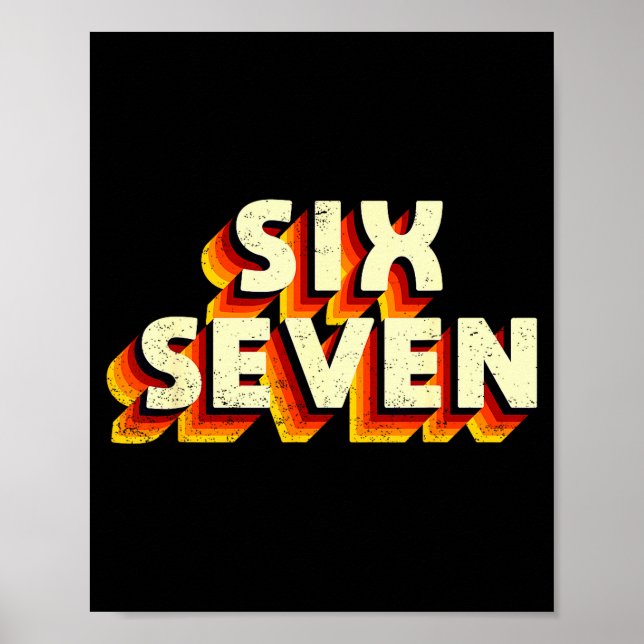 Fun Six Seven 6 7 Meme Design  Poster (Framsidan)