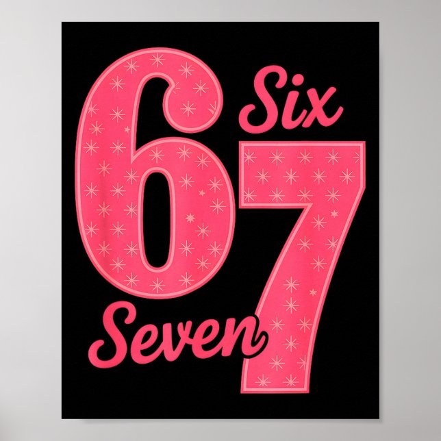 Fun Six Seven 6 7 Meme Design  Poster (Framsidan)