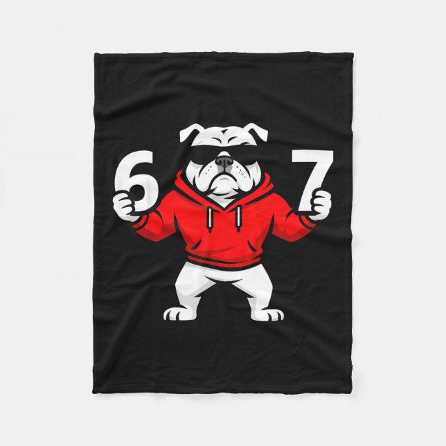 Fun Six Seven Meme Bulldogs Number 6 And 7  Fleecefilt (Framsidan)