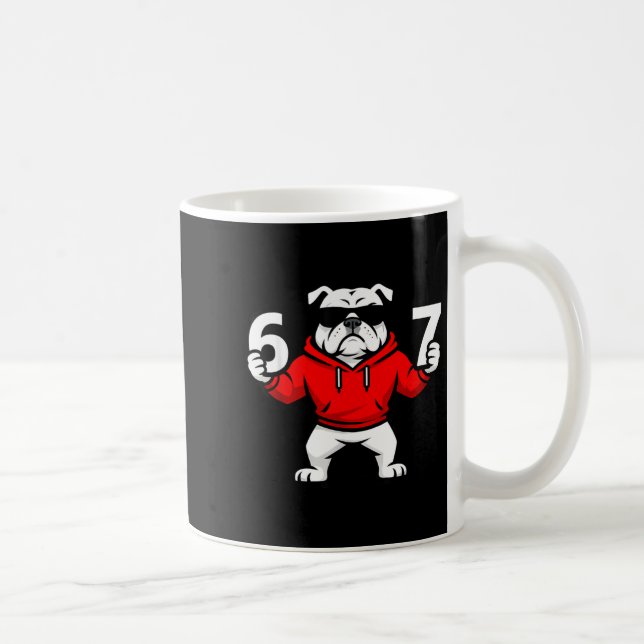Fun Six Seven Meme Bulldogs Number 6 And 7  Kaffemugg (Höger)