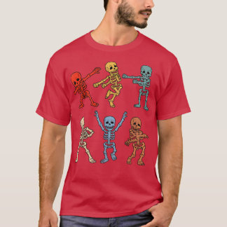 Fun Skeletons Dancing Kid Boys Girls Vintage Skele T Shirt