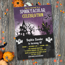 Fun Spooktacular Birthday KIds Halloween Inbjudningar