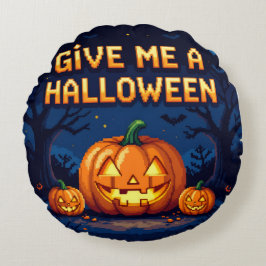 Fun Spooky Decor with Pumpkins,Ghosts & Witch Hats Rund Kudde