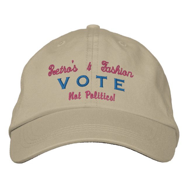 Fun Stylish Election Gear -  Vote  Broderad Keps (Framsida)