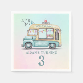 Fun Summer Ice Cream Truck Birthday Party Plate Pappersservett