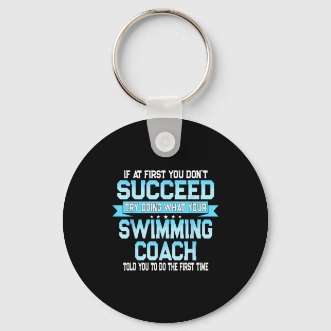 Fun Swimming Coach Meme - Funny Swimmer Saying  Nyckelring (Framsida)