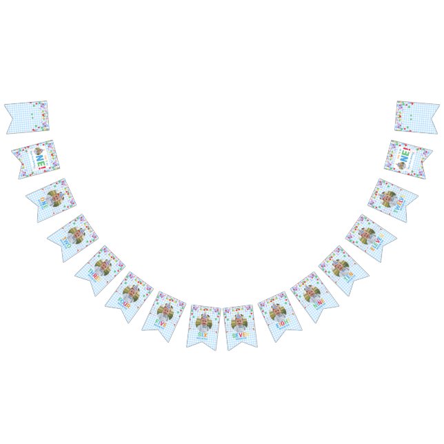 Fun to Be One Photo First Birthday bunting banner Vimplar (Alla)