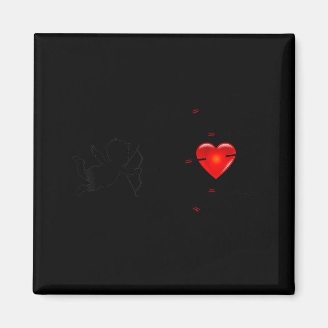 Fun Valentine's Day - Cud Heart &amp; Arrows Tee S Magnet (Framsidan)