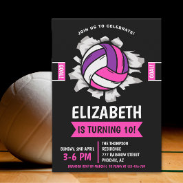 Fun Volleyball Girl Birthday Inbjudningar