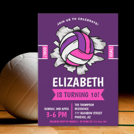 Fun Volleyball Girl Birthday Inbjudningar
