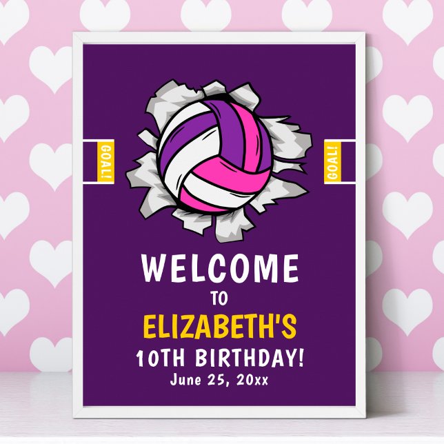 Fun Volleyball Girl Birthday Poster (Skapare uppladdad)