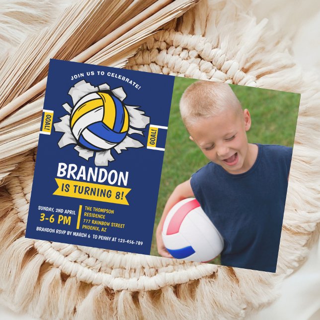 Fun Volleyball Kids Birthday Inbjudningar (Skapare uppladdad)