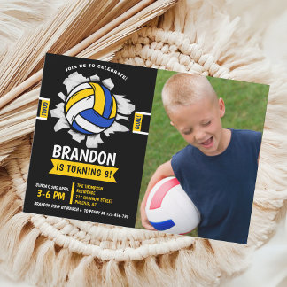 Fun Volleyball Kids Birthday Inbjudningar