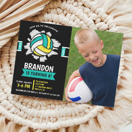 Fun Volleyball Kids Birthday Inbjudningar