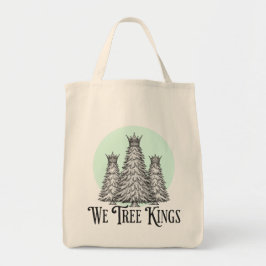 Fun We Three Kings pun tree tote bag Tygkasse