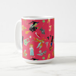 Fun Wizard of Oz on red children's design Kaffemugg