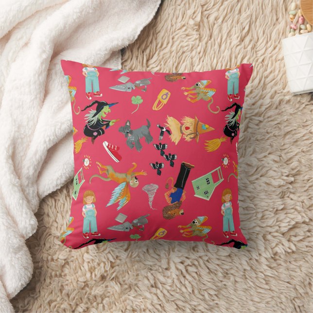Fun Wizard of Oz on red children's design Kudde (Filt)