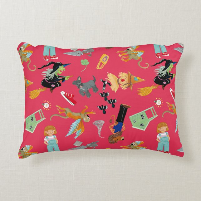 Fun Wizard of Oz on red children's design Prydnadskudde (Framsidan)