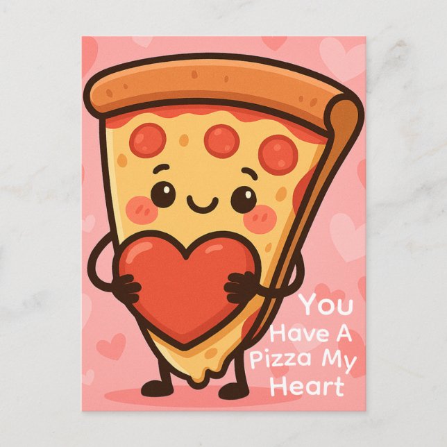 Fun You Have A Pizza My Heart Helg Vykort (Framsida)