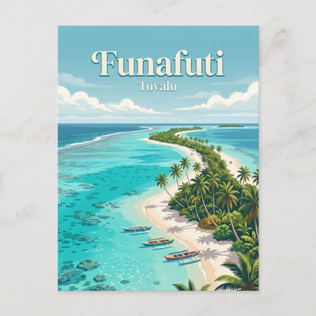 Funafuti Tuvalu Vykort (Framsida)