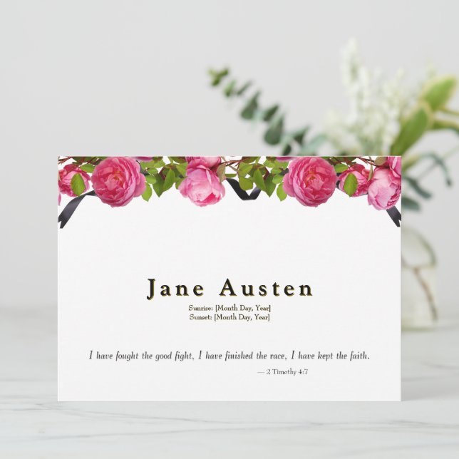 Funal inbjudan - redigerbar (Stående Fram)