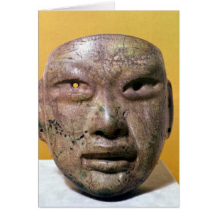 Funärmask, Olmec, från Mexiko Hälsningskort