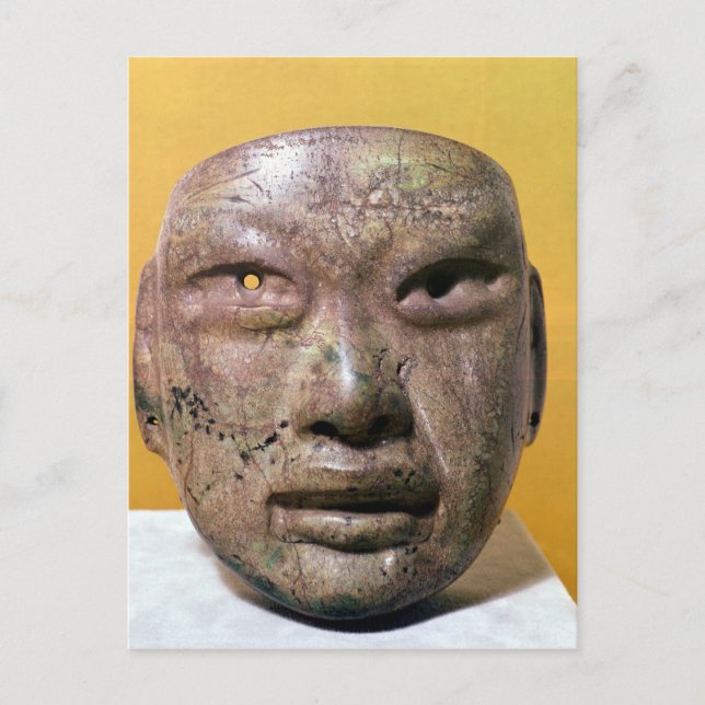 Funärmask, Olmec, från Mexiko Vykort (Framsida)