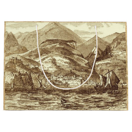 Funchal Madeira beskådar hamnen Sepia-Tonat