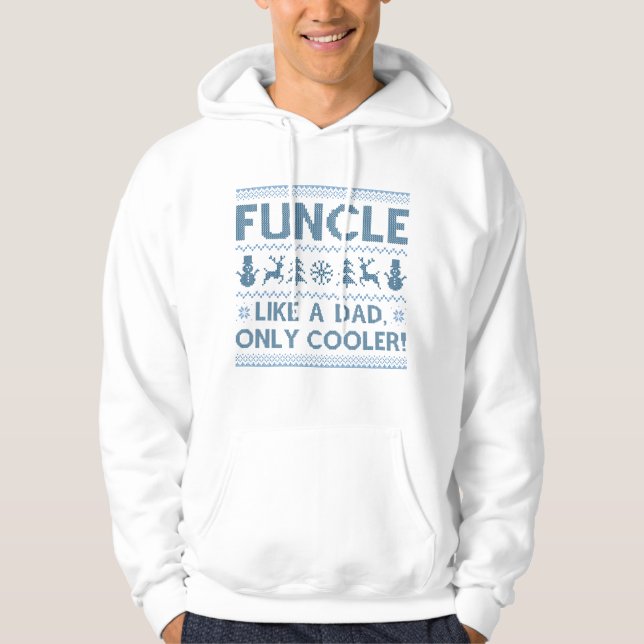 Funcle as a Pappa Only Cooler Hoodie (Framsida)