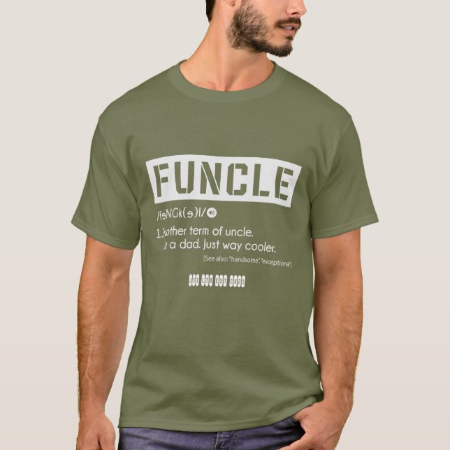 Funcle Best Roligt farbror T Shirt (Framsida)