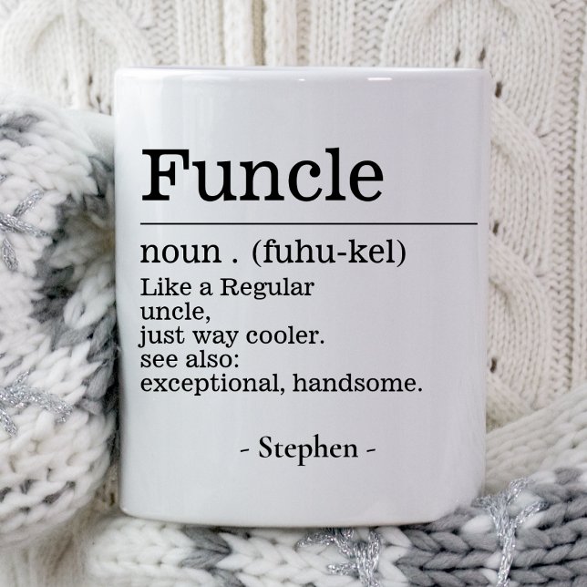 Funcle Definition farbror Gifts från Niece Nephew Mugg (Skapare uppladdad)