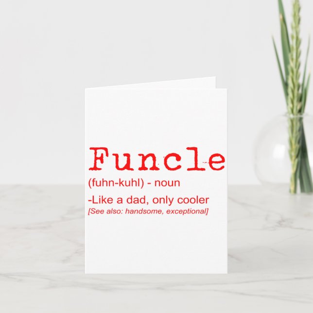 Funcle Definition Funny Joke Gift for farbror_2 Kort (Framsida)
