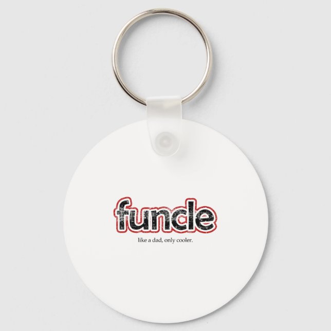 Funcle Definition Funny Joke Gift for farbror Nyckelring (Framsida)