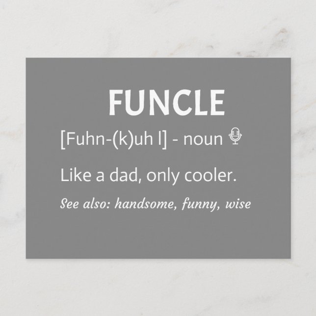 FUNCLE farbror Gift Vykort (Framsida)