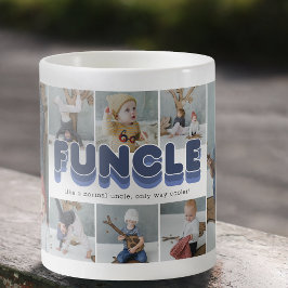 Funcle Funny Coola farbror Photo Collage Kaffemugg
