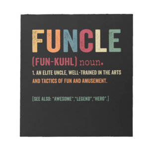 Funcle Funny farbror Definition, Fantastisk Legend Anteckningsblock