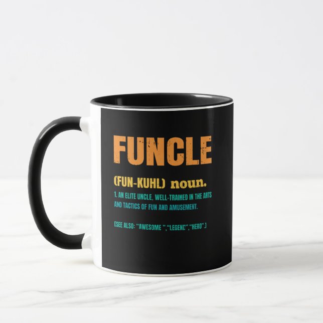 Funcle Funny farbror Definition Mugg (Vänster)