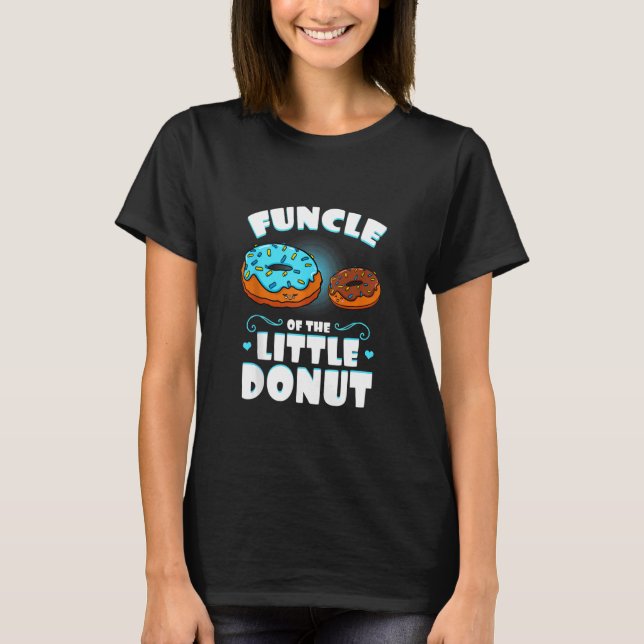 Funcle of the Little Donut Gender Reveal farbror A T Shirt (Framsida)